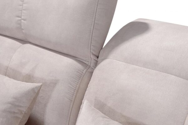 Inez sofa in alternative fabric, demonstrating customisation