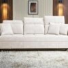 Inez sofa in grey fabric with adjustable headrests
