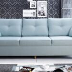 TORSTEN modern sofa bed in grey fabric, front view.