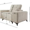 DAFNE Armchair, side angle, plush upholstery, elegant feet