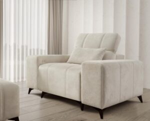 DAFNE Modern Fabric Armchair, front view, contemporary design