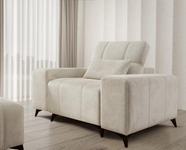 DAFNE Modern Fabric Armchair, front view, contemporary design