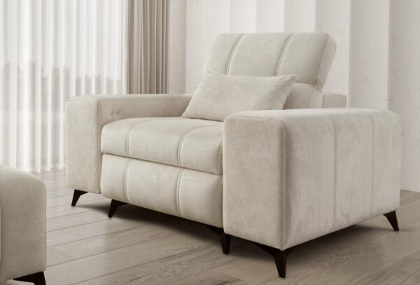 Modern DAFNE MIX armchair with extended footrest for relaxation