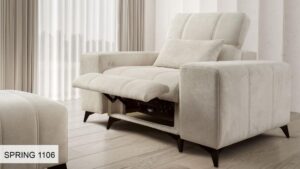 DAFNE MIX armchair, electric footrest extended, front view