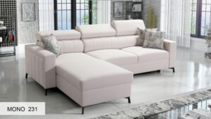 Baltico Mini corner sofa, left-hand facing, stylish grey fabric, living room