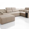 Mindy IV L-shaped sofa showcasing adjustable headrests
