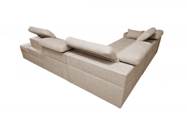 Comfortable MINDY IX corner sofa, plush fabric upholstery