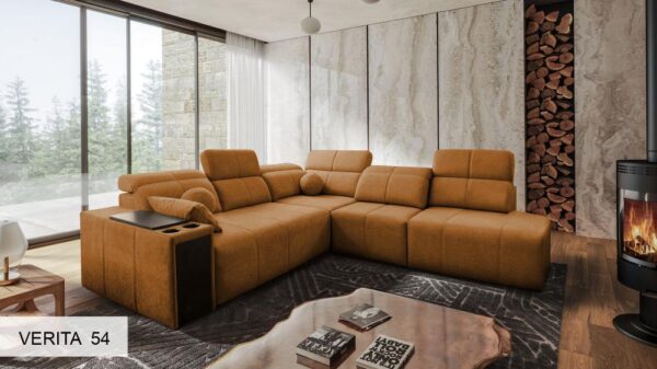 MINDY IX corner sofa, close-up on headrest adjustment