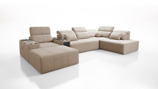 Mindy V Corner Sofa with bed function extended for sleeping