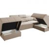 Mindy VI sofa with pull-out bed function extended, ready for comfortable sleep.