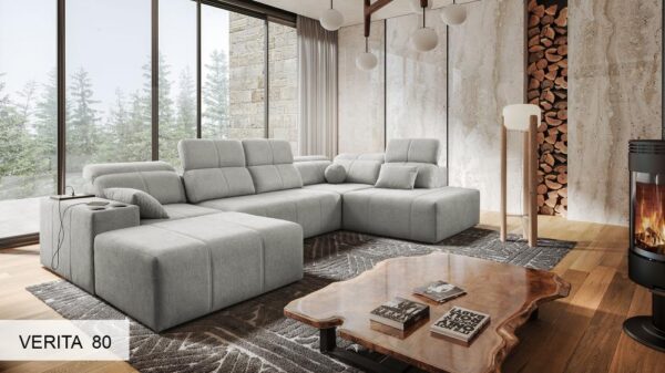 Mindy VI sofa demonstrating the adjustable backrest feature for deeper seating.