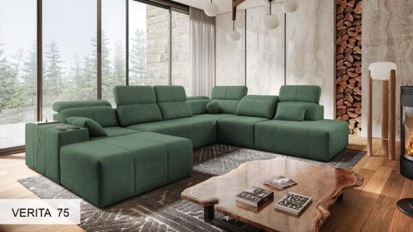 Mindy X corner sofa, corner detail with clean lines