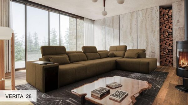 Dimension diagram of Mindy XI sofa's height and seat height