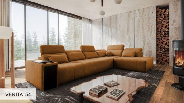 Mindy XI sofa showing adjustable headrest mechanism in detail