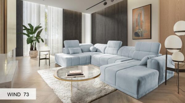 RAVELLO VI corner sofa viewed from the back, displaying its finished and elegant reverse.