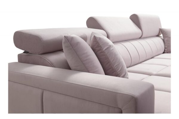 SIDE I MINI corner sofa with headrests fully extended for maximum comfort