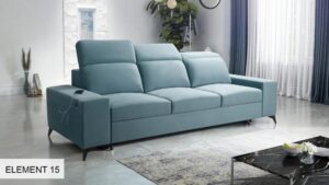 BARTONE sofa in living room, view from front