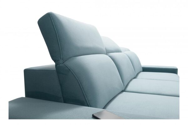 Close-up of BARTONE sofa adjustable headrest