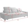 BARTONE sofa with adjustable headrests feature