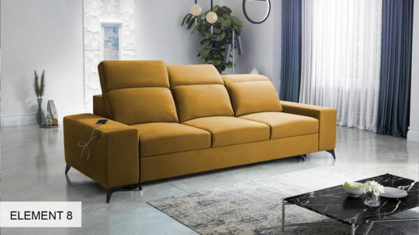 BARTONE sofa demonstrating its full length