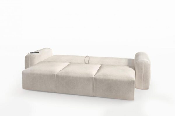 Front view of BERNO sofa bed, spacious seating.