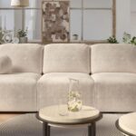 BERNO modern sofa bed with elegant fabric upholstery.