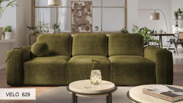 BERNO sofa bed internal structure, wooden frame, wavy springs.