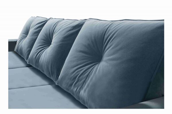 Bragi sofa bed from a slightly elevated angle, highlighting its compact design