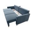 Bragi sofa bed with integrated bedding storage container, open view