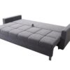 Carmen Sofa Bed extended, showing comfortable sleeping area and storage.