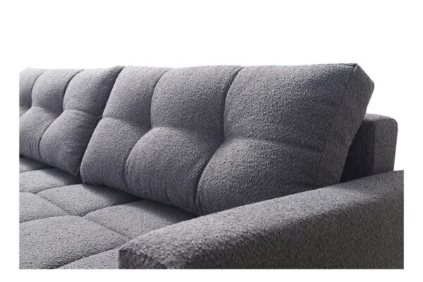 Frontal view of Carmen Sofa Bed, featuring cushions and deep seating.
