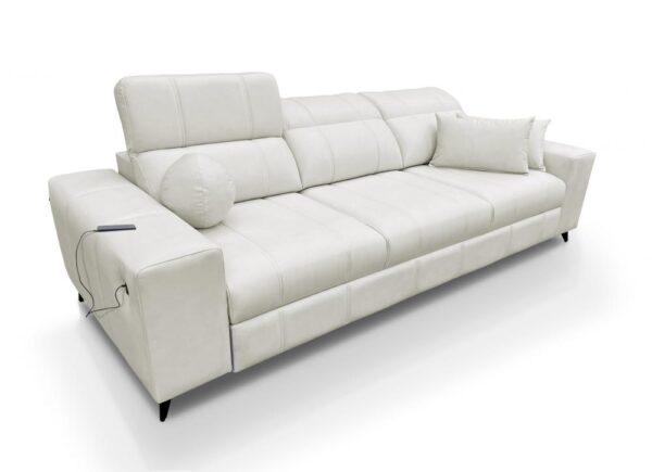 DAFNE sofa side view, showcasing elegant design and fabric upholstery
