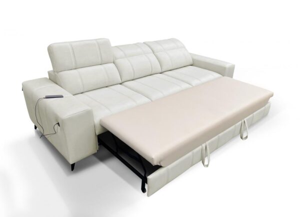 Close-up of DAFNE sofa adjustable headrest mechanism