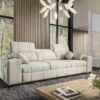DAFNE modern fabric sofa, front view with adjustable headrests