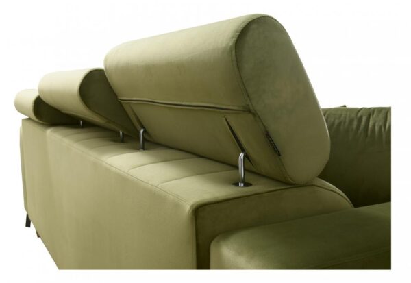 Close-up of Sofa SIDE's adjustable headrest mechanism