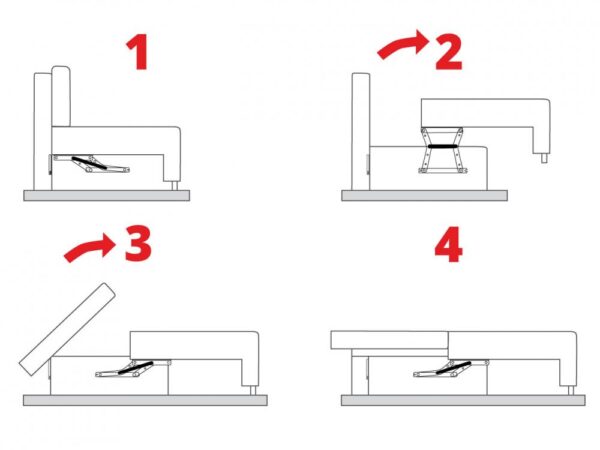 Fresco corner sofa from behind, showing backrest design