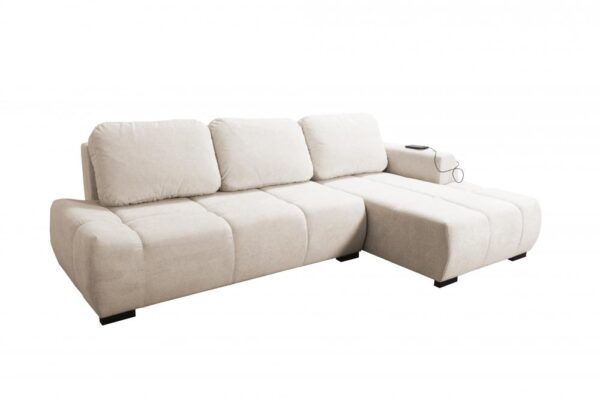 Spacious Fresco sofa, elegant grey fabric, contemporary style