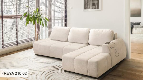 Fresco corner sofa with sleeping function, modern design
