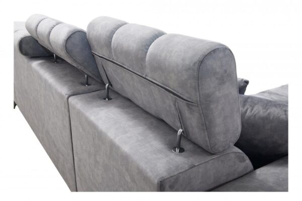 GRECO I MINI corner sofa displaying black matte laminate shelf finish