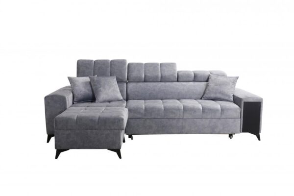 GRECO I MINI L-shape sofa, close-up of adjustable headrests and fabric