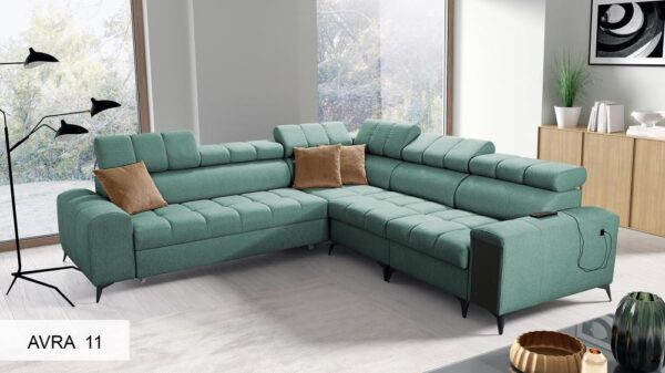 Full view of GRECO III sofa, showcasing its luxurious fabric