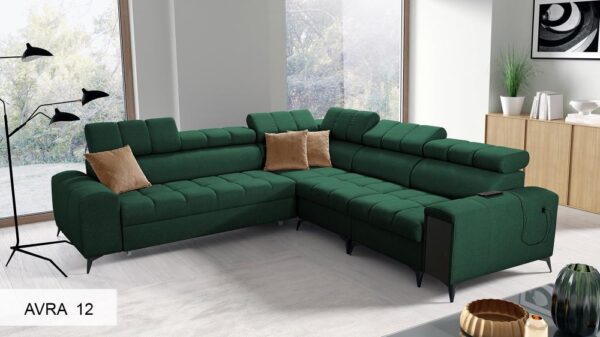 GRECO III corner sofa with cushions and adjustable headrests