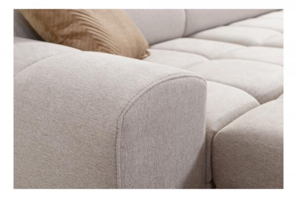 Detail of GRECO IV MINI sofa's feet options, metal and wooden