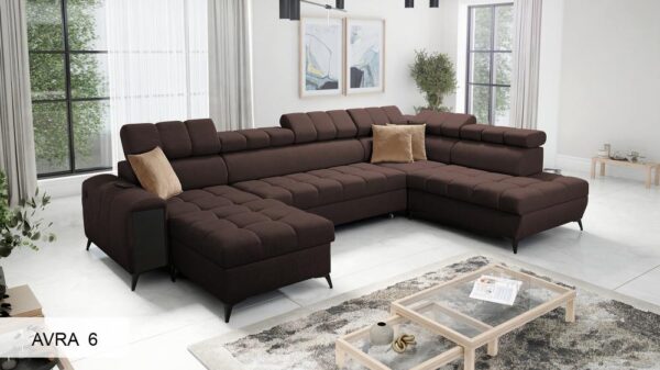 Example of a wooden shelf finish for the GRECO VI corner sofa