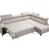 Front view of the Greco VII corner sofa with cushions and stylish feet.