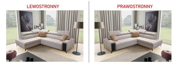 Close-up of the adjustable headrests on the Greco VII corner sofa.