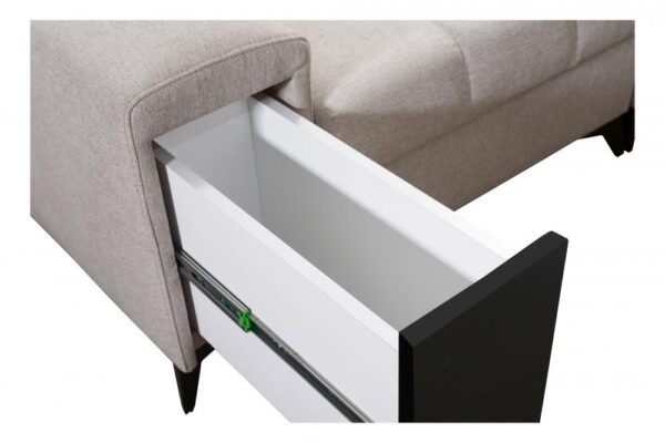 Greco VII sofa featuring the stylish wooden feet options and base design.