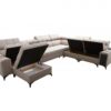 GRECO VIII Corner Sofa | Detail of openable bar and USB charging port