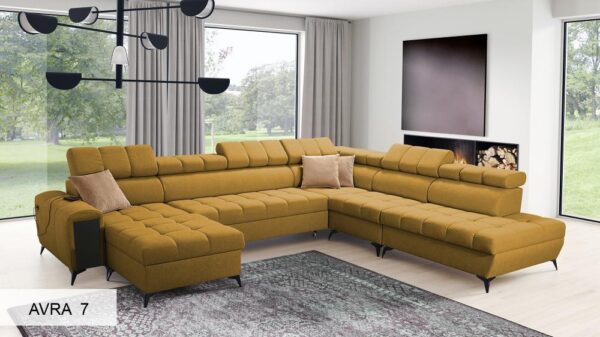GRECO X sofa with dimensions overlay for spatial planning
