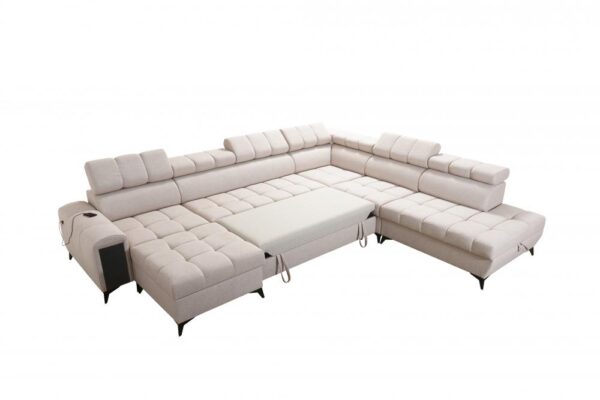GRECO X sofa showing functional chaise lounge and USB port